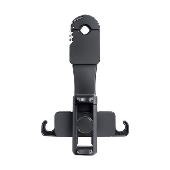 Ganci porta cellulare telescopici rotanti multifunzionali per poggiatesta del sedile posteriore dell'auto (nero)