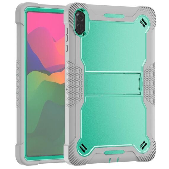 Custodia per tablet ibrida in silicone antiurto per Honor Pad X8a con supporto (verde menta + grigio)