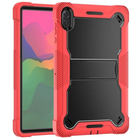 Custodia per tablet ibrida in silicone antiurto per Honor Pad X8a con supporto (nero + rosso)