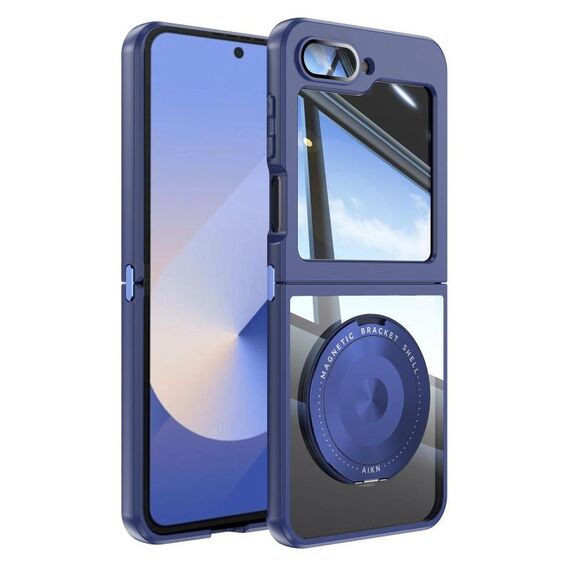 Per Samsung Galaxy Z Flip6 360 Holder MagSafe Custodia per telefono in TPU acrilico ibrido (blu)