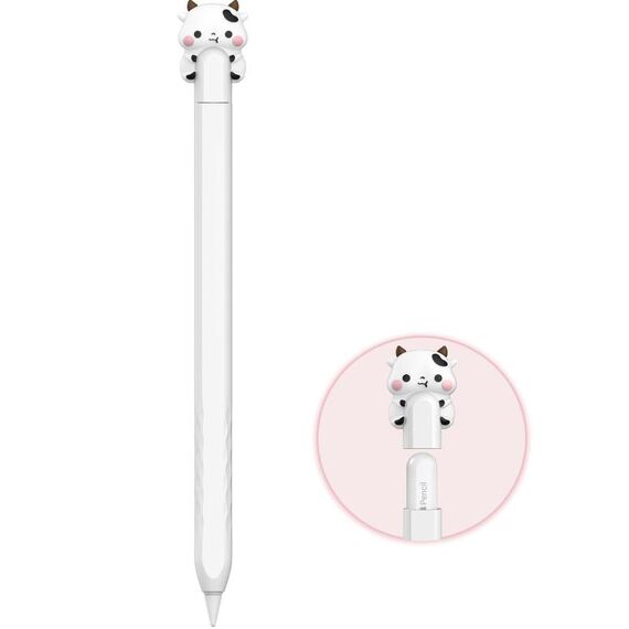 Per Apple Pencil 2 / Pro LC129-2 Custodia protettiva in silicone anti-rotolamento per penna stilo (mucca bianca)