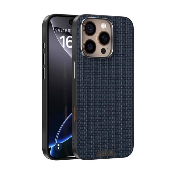 Per iPhone 16 Pro Max ABEEL Ruyi Pattern 6D Micro Relief MagSafe Custodia in pelle per telefono (blu)