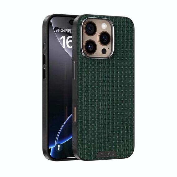 Per iPhone 16 Pro Max ABEEL Ruyi Pattern 6D Micro Relief MagSafe Custodia in pelle per telefono (verde)