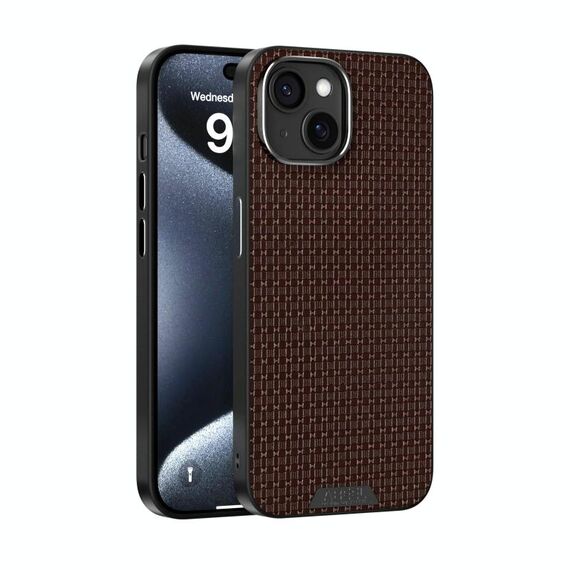 Per iPhone 14 Plus ABEL Ruyi Pattern 6D Micro Relief MagSafe Custodia in pelle per telefono (marrone)