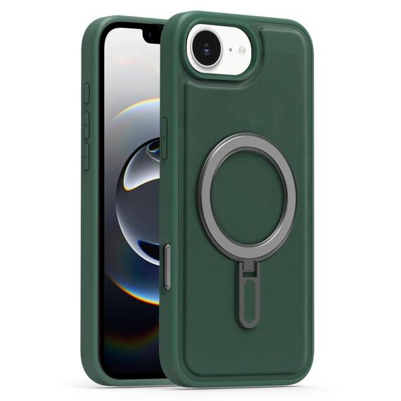 Per iPhone 16e Silver Shield MagSafe Holder Custodia antiurto per telefono (verde)
