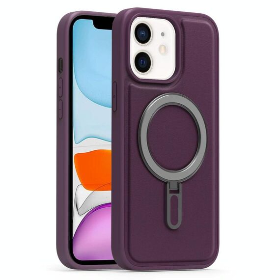Per iPhone 11 Silver Shield MagSafe Holder Custodia antiurto per telefono (viola)