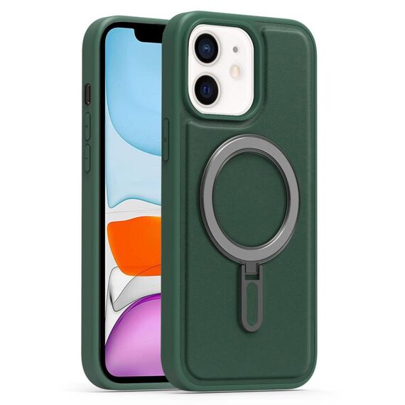 Per iPhone 11 Silver Shield MagSafe Holder Custodia antiurto per telefono (verde)