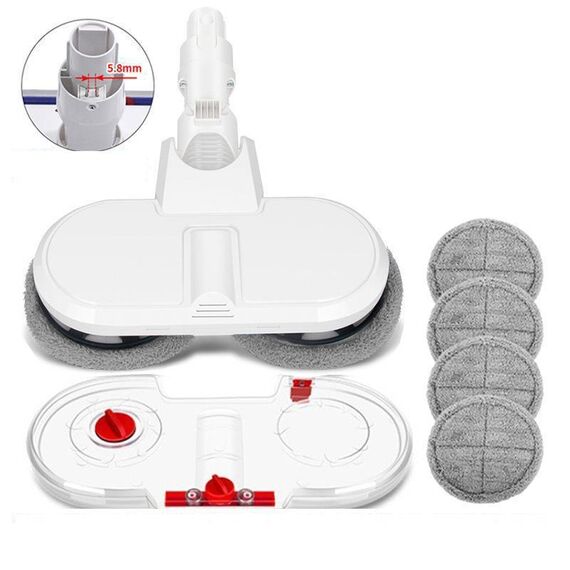 Testa di mocio elettrico con serbatoio dell'acqua per aspirapolvere portatile Xiaomi Dreame / Dyson stretto 6 stracci grigi