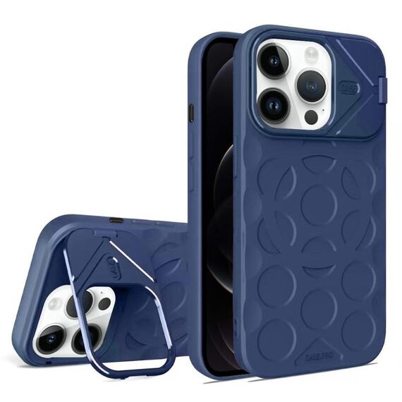 Per iPhone 12 Pro Lens Frame Holder MagSafe PC Hybrid TPU Custodia per telefono (blu reale)