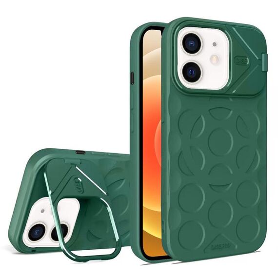 Per iPhone 12 Lens Frame Holder MagSafe PC Hybrid TPU Custodia per telefono (verde scuro)