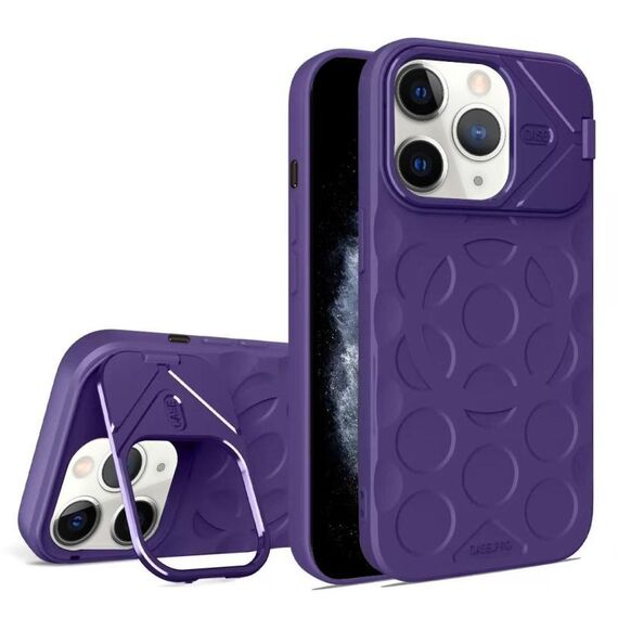 Per iPhone 11 Pro Max Lens Frame Holder MagSafe PC Hybrid TPU Custodia per telefono (viola)