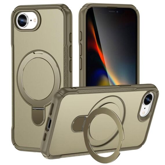 Per iPhone 16e Custodia per telefono con supporto magnetico MagSafe Skin Feel (cachi)