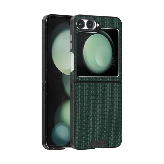Per Samsung Galaxy Z Flip6 5G 6D Micro Relief MagSafe Custodia in pelle per telefono (verde)