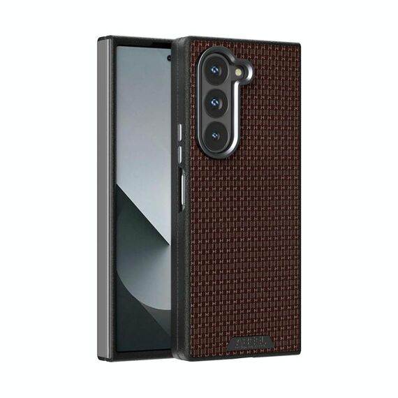 Per Samsung Galaxy Z Fold6 5G ABEEL Ruyi Pattern 6D Micro Relief MagSafe Custodia in pelle per telefono (marrone)