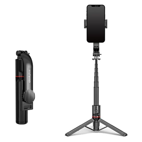 Lenovo Thinkplus Premium Lega di alluminio Bluetooth Selfie Stick, 1,1 m (nero)