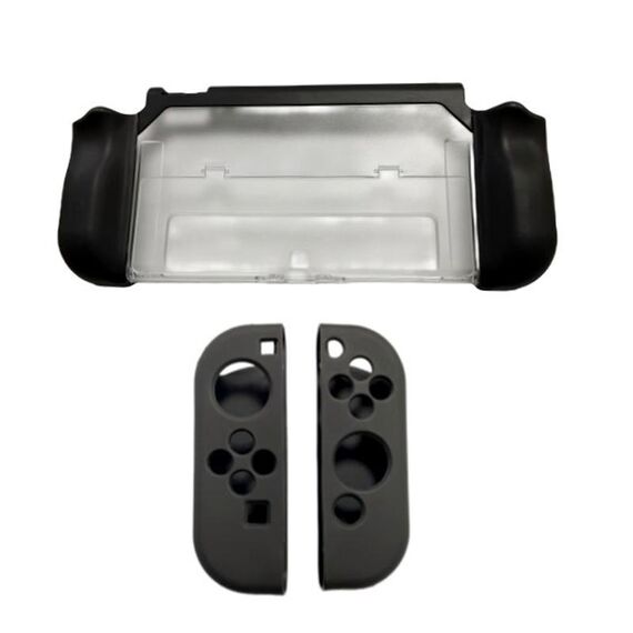 Per Nintendo Switch OLED / Joy-Con 2 in 1 Custodia protettiva in TPU Cover Supporto (Nero)