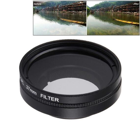 JUNESTAR per Xiaomi Xiaoyi Yi II 4K Sport Action Camera Proffesional 37mm Filtro CPL + Copriobiettivo protettivo