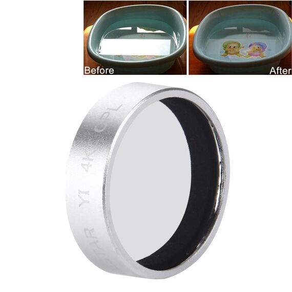 JUNESTAR per Xiaomi Xiaoyi Yi II 4K Sport Action Camera Proffesional CPL Filter (Argento)