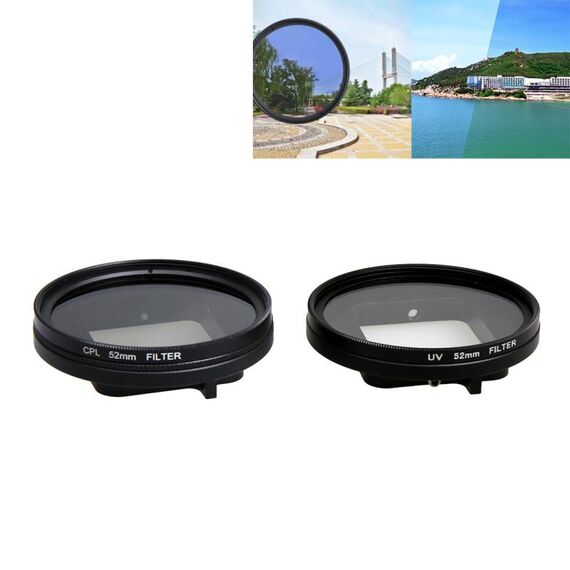 Per GoPro HERO5 Proffesional Filtro obiettivo da 52 mm (Filtro CPL + Copriobiettivo protettivo + Chiave esagonale) e (Filtro UV + Copriobiettivo protettivo + Chiave esagonale)