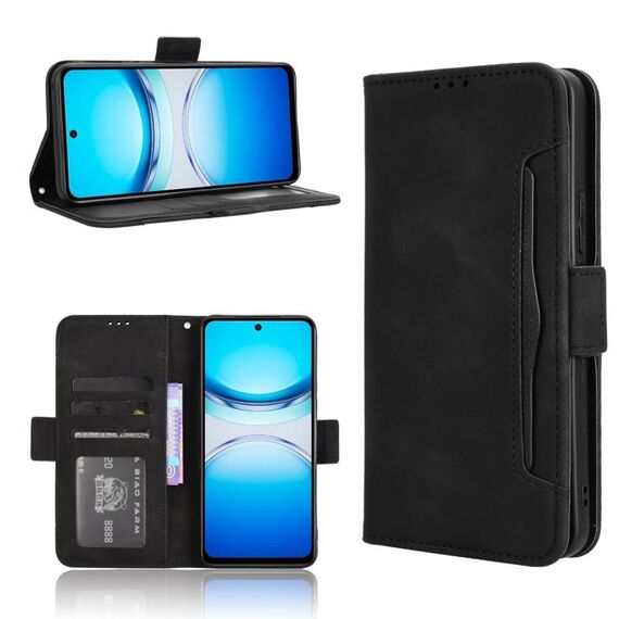 Per vivo Y39 5G / Y300i Custodia in pelle con slot per schede e texture in vitello (nero)
