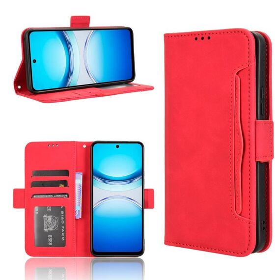 Per vivo Y39 5G / Y300i Custodia in pelle con slot per schede e texture in vitello (rosso)