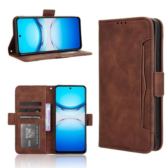 Per vivo Y39 5G / Y300i Custodia in pelle con texture in vitello e slot per schede (marrone)