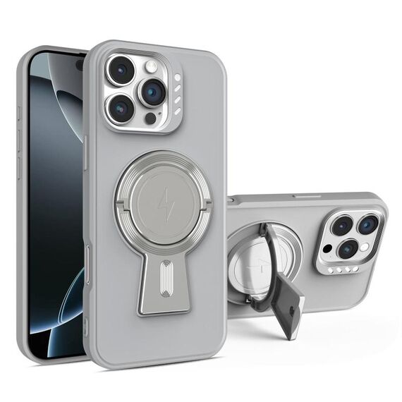Per iPhone 16 Pro Max Y-shape Holder MagSafe Custodia antiurto per telefono (grigio)