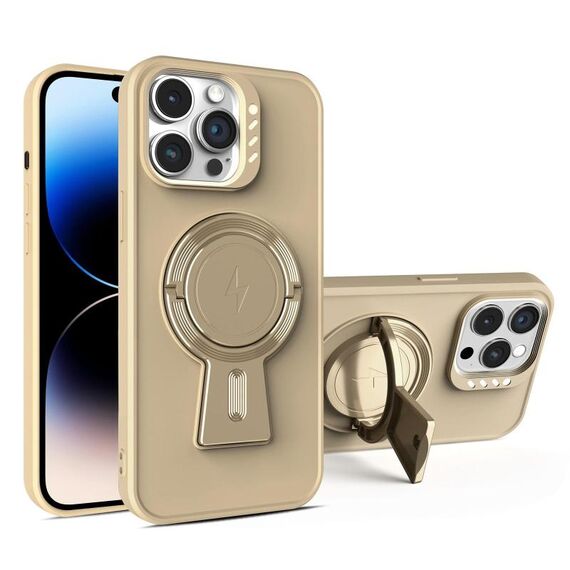 Per iPhone 14 Pro Max Supporto a Y MagSafe Custodia antiurto robusta per telefono (oro deserto)