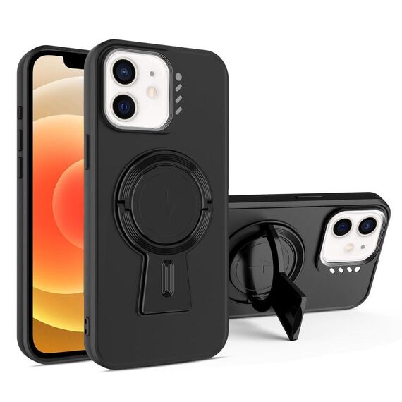 Per iPhone 12 Custodia per telefono antiurto MagSafe con supporto a forma di Y (nero)
