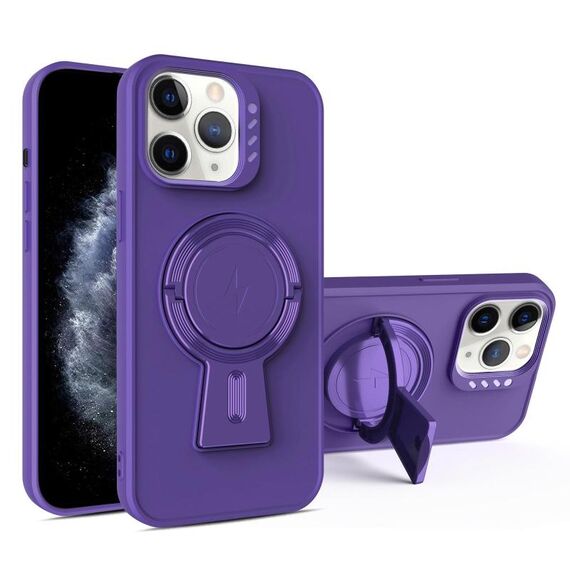Per iPhone 11 Pro Max Custodia per telefono antiurto MagSafe a forma di Y (viola scuro)
