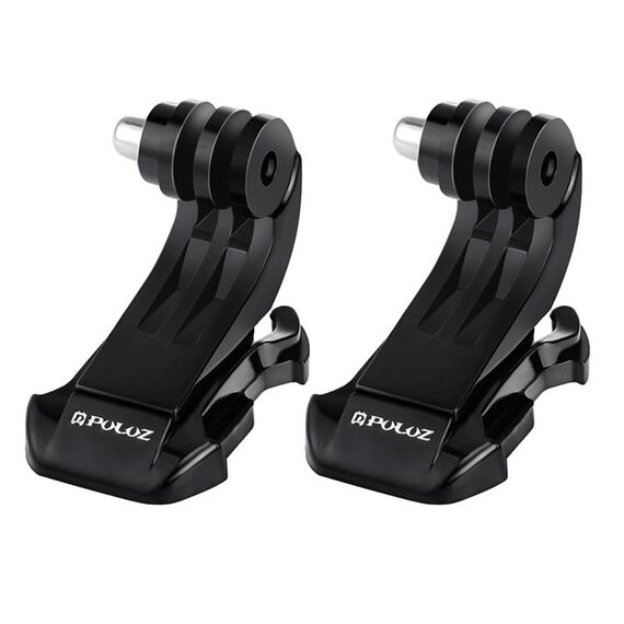 2 pezzi PULUZ nero verticale superficie J-Hook fibbia di montaggio set per PULUZ Action Sports Cameras Jaws Flex Clamp Mount per GoPro, Insta360, DJI e altre action camera (nero)