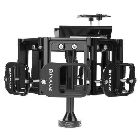 PULUZ 8 IN 1 TUTTI VISTA PANORAMA FRAME CNC in lega di alluminio Cage protettiva con vite per GOPRO HERO7 / 6/5 (Nero)
