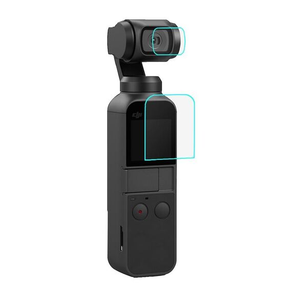 PULUZ 9H 2.5D HD Pellicola protettiva per obiettivo in vetro temperato + pellicola per schermo per DJI OSMO Pocket Gimbal