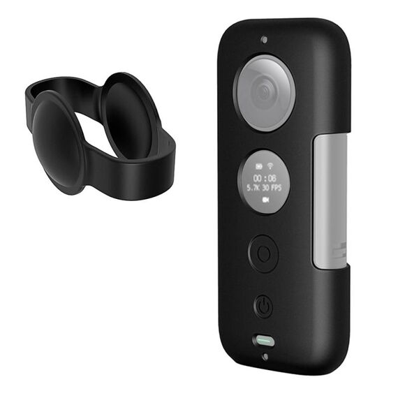 Custodia protettiva in silicone PULUZ con copriobiettivo per Insta360 ONE X (nero)