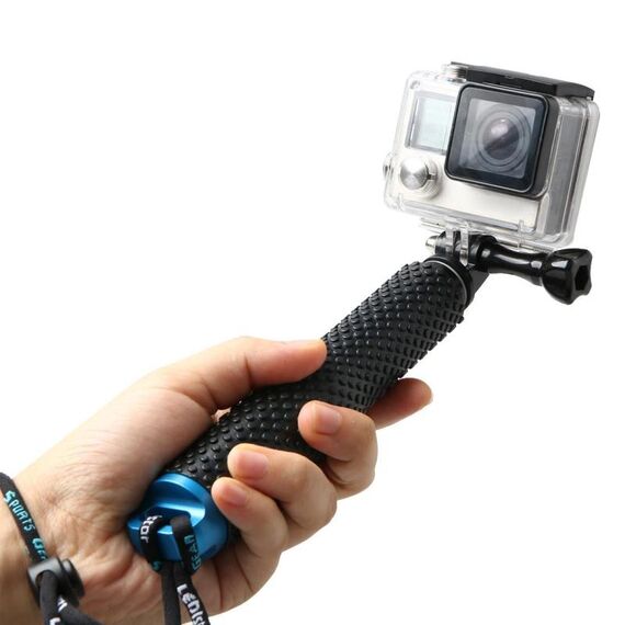 Monopiede estensibile portatile da 49 cm con vite per GoPro, Insta360, DJI e altre action camera (blu)