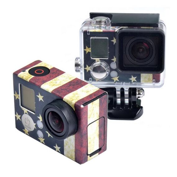 Autoadesivo della cassa del modello della bandiera statunitense retrò per Gopro Hero3 + / 3