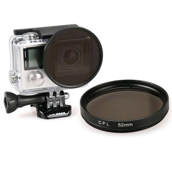 52mm Filtro per lenti a cerchio rotondo 52mm per Gopro Hero 4/3+, Xiaoyi Sport Telecames e altre fotocamere sportive Tutte in custodia