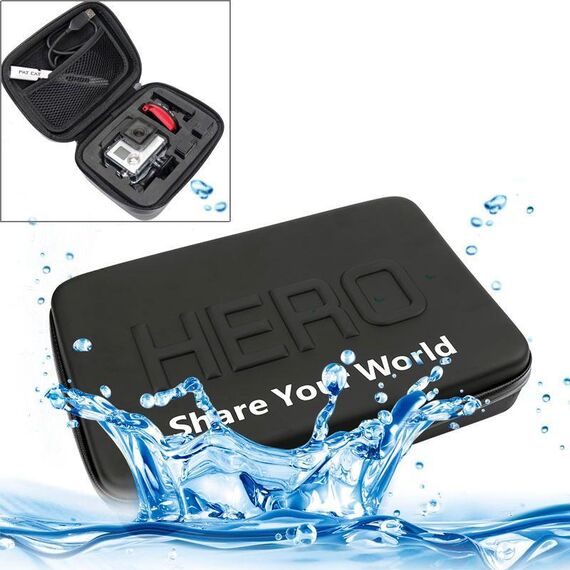 Custodia da viaggio portatile antiurto impermeabile per GoPro, Insta360, DJI e altri accessori per action cam, dimensioni: 16 cm x 12 cm x 7 cm