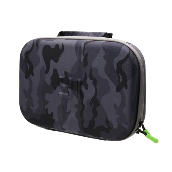 Custodia portatile impermeabile antiurto in EVA con motivo mimetico per GoPro, Insta360, DJI e altri accessori per action cam, dimensioni: 27 cm x 19 cm x 7 cm