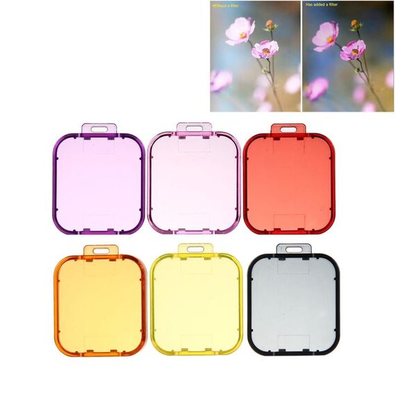 6 in 1 per GoPro HERO5 Sport Action Camera Filtro obiettivo colorato professionale (rosso + giallo + viola + rosa + arancione + grigio)