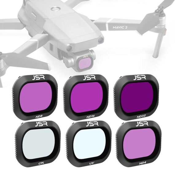 JSR Drone 6 in 1 UV + CPL + ND4 + ND8 + ND16 + ND32 Lens Filter per DJI MAVIC 2 Pro