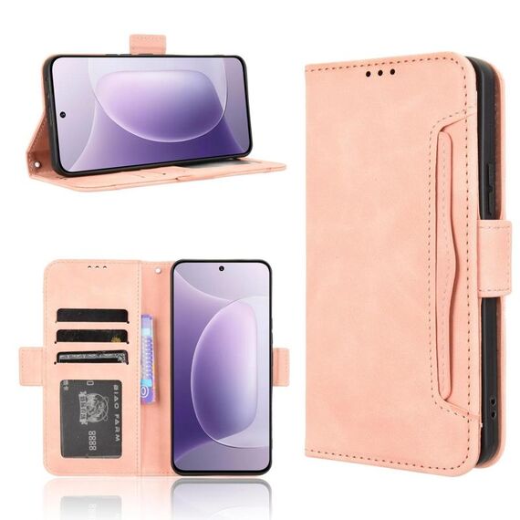 Custodia in pelle con texture di vitello effetto pelle di vitello per Honor 300 5G (rosa)