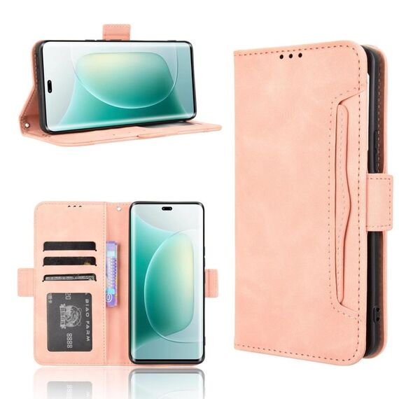 Custodia in pelle con texture in vitello effetto pelle di vitello per Honor 300 Pro 5G / 300 Ultra 5G (rosa)