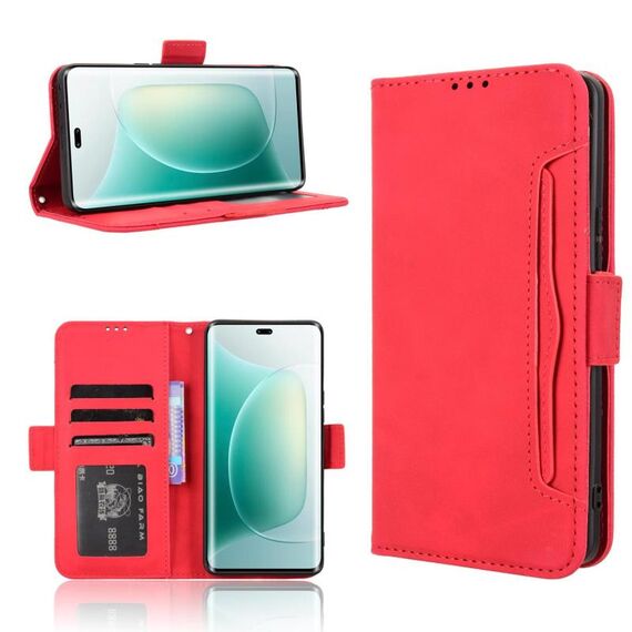 Custodia in pelle con texture di vitello effetto pelle di vitello per Honor 300 Pro 5G / 300 Ultra 5G (rossa)