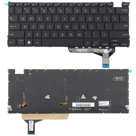 Tastiera per laptop retroilluminata versione USA per Asus Zenbook 14 OLED UX3402 UX3402Z UX3402ZA UX3402VA UM5302T UM3402 NSK-UA74LN (nero)