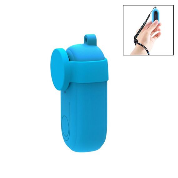 Custodia protettiva in silicone PULUZ con coperchio dell'obiettivo per INSTA360 GO 2 (blu)