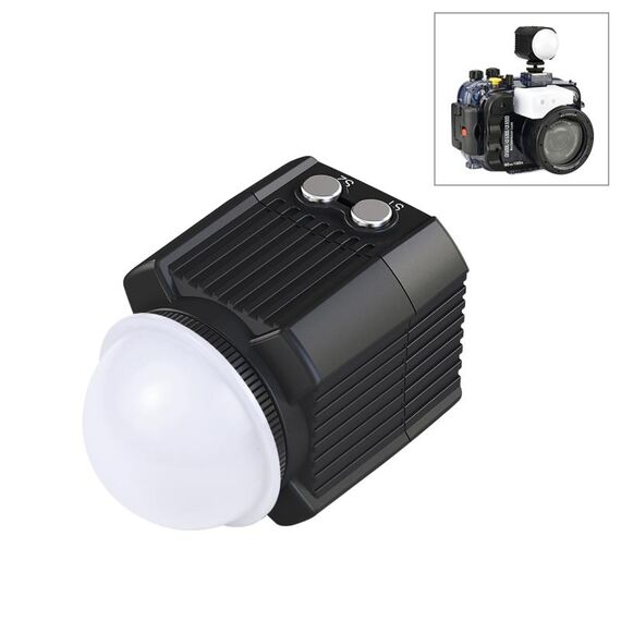 PULUZ 60m Luce di riempimento per fotografia a LED subacquea 7,4 V/1100 mAh Luce subacquea per GoPro, Insta360, DJI e altre action camera (nero)