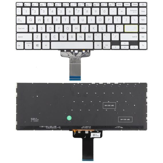 Tastiera per laptop retroilluminata versione USA per Asus VivoBook S14 X421 X421DA X421UA X421EP X421EQ X421JQ X421FP X421FF X421FL (argento)