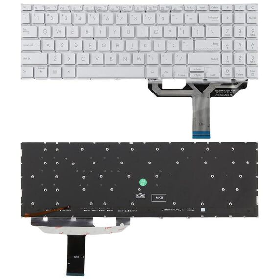 Tastiera per laptop retroilluminata versione USA per Asus Vivobook 15 X1502 X1502ZA X1502Z X1502VA B1502 B1502CBA (argento)