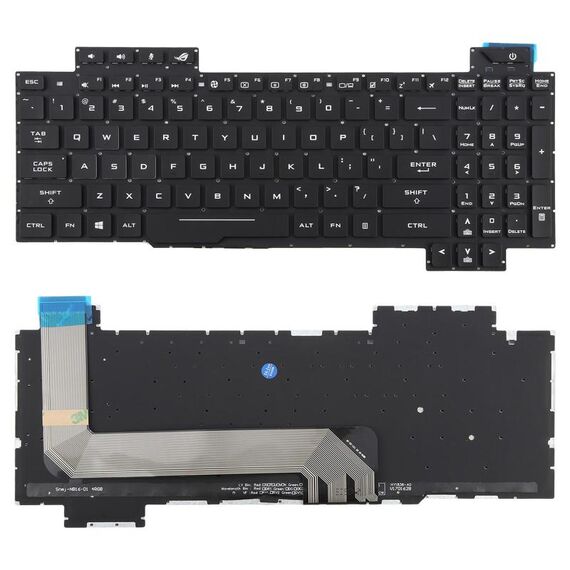 Tastiera per laptop retroilluminata versione USA per Asus FX63 FX63V FX503VM FX503VD ZX63VE FZ63V GL503VS (bianca)